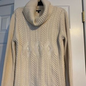 Talbots ivory cowl neck sweater